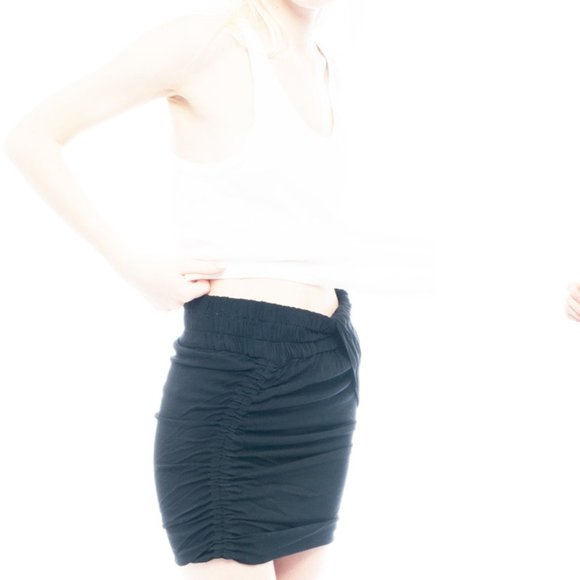 NWT IRO Black Asymmetric Draped Mini Pull On Skirt Size FR 40 M L MSRP $245 - Picture 2 of 9